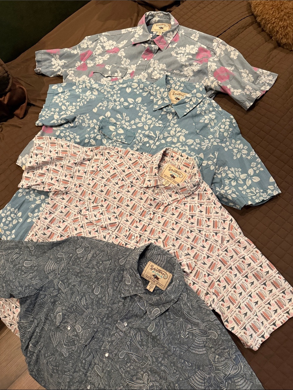 4 Western Aloha Short-Sleeve Button-Up Shirts